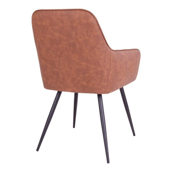 Vintage brun spisebordsstol m. armlæn 2 stk.
