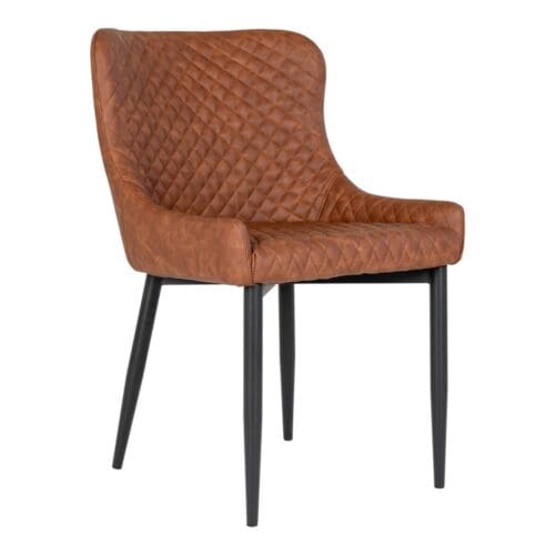 Vintage stol brun PU-læder