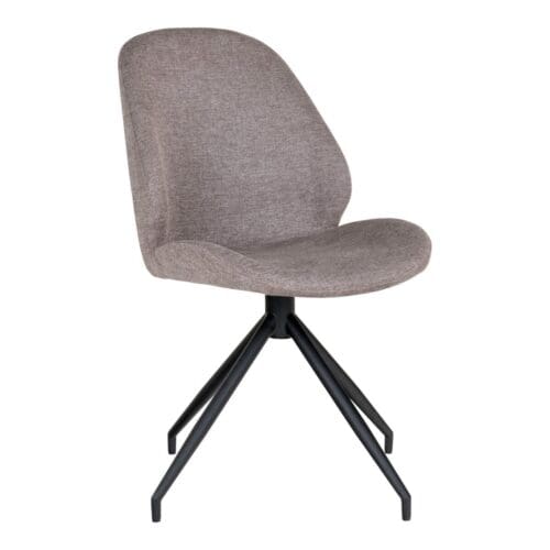 Spisebordsstol i microfiber med drejefod stone med sorte ben – sæt af 2 stk