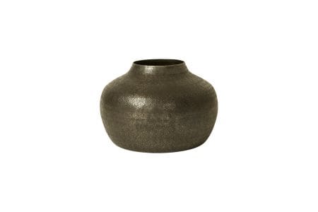 Mørk Aluminium vase 27×18 cm.