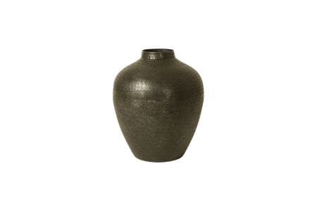Mørk Aluminium vase 28×32 cm.