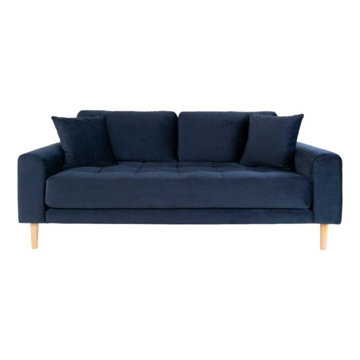 Mørkeblå velour sofa L180