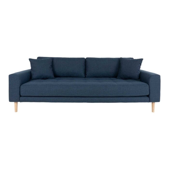 Mørkeblå velour sofa L210