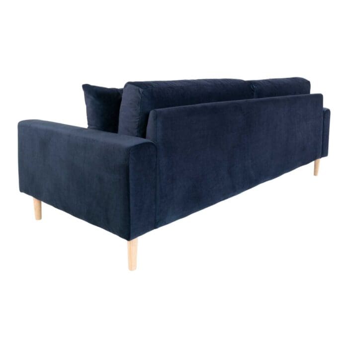 Mørkeblå velour sofa L210