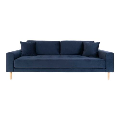 Mørkeblå velour sofa L210