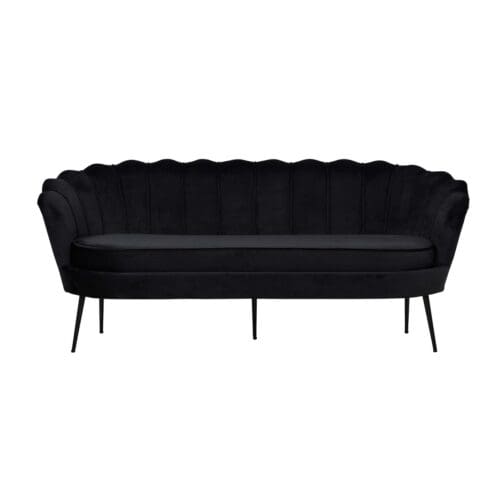 Shell velour sofa sort L181