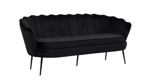 Shell velour sofa sort L181