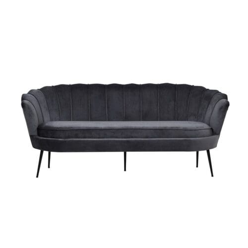 Shell velour sofa mørk grå L181