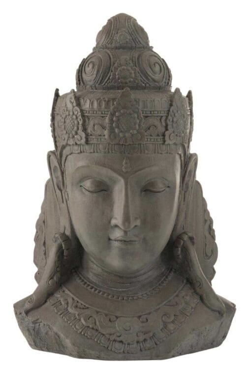 Buddha deko hoved grå