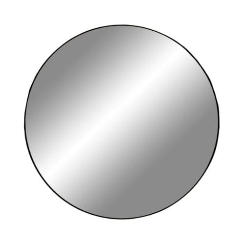 Spejl med sort ramme Ø80 cm