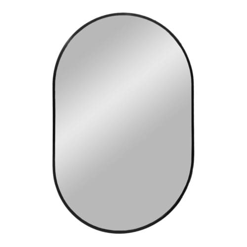 Sort ovalt spejl 80*50