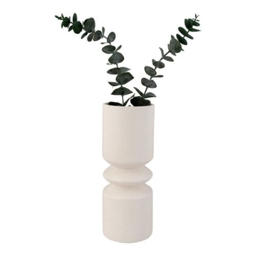 Vase i hvid keramik 9×24 cm