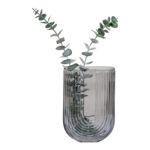 U-formet vase i smoked glas H19