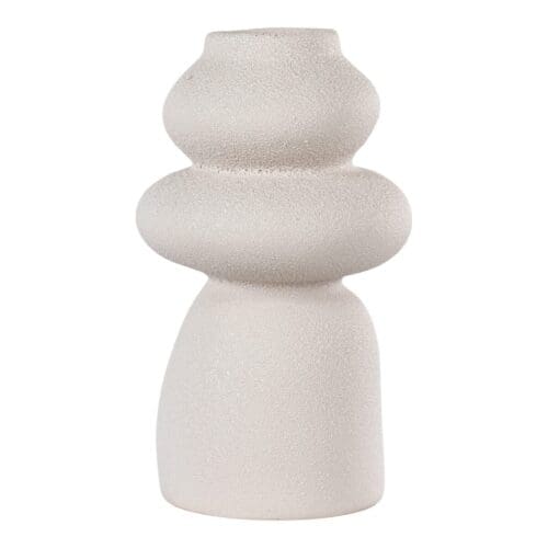 Vase i keramik hvid/beige Ø14/H26