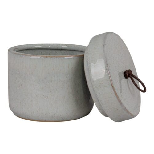 Rund grå keramik krukke Ø10