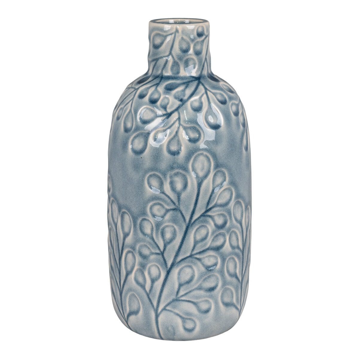 Vase i keramik blå Ø12/H26
