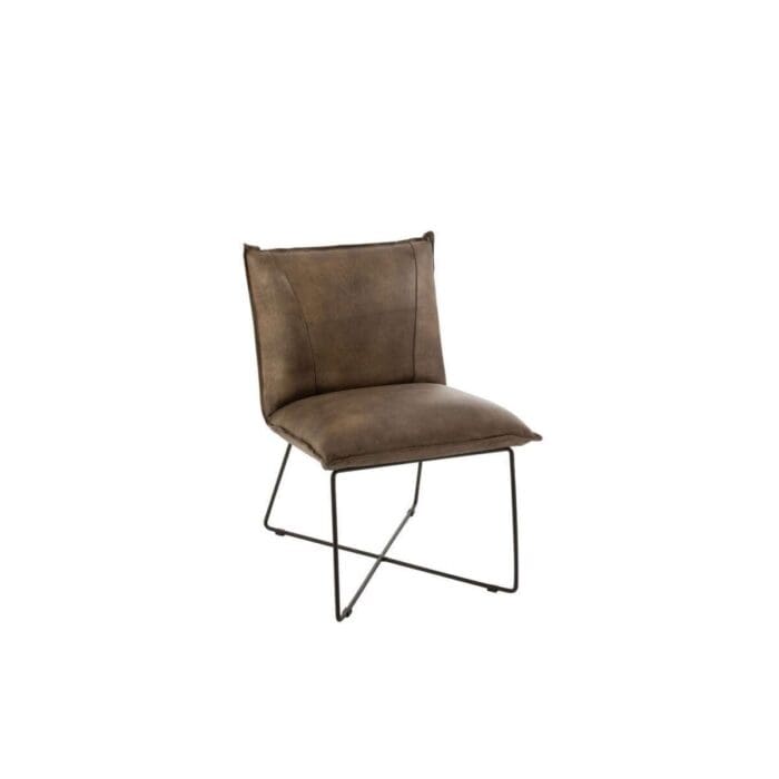 Lounge stol mørk brun læder 2 stk.