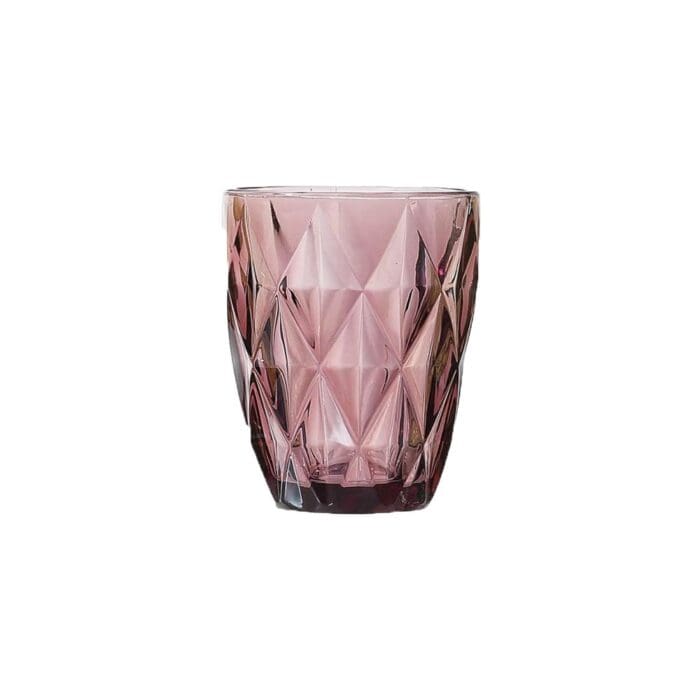 Vandglas Diamond mørk rosa 6 stk.