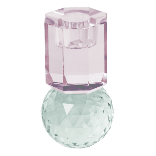 Krystal lysestage H11 mint/pink