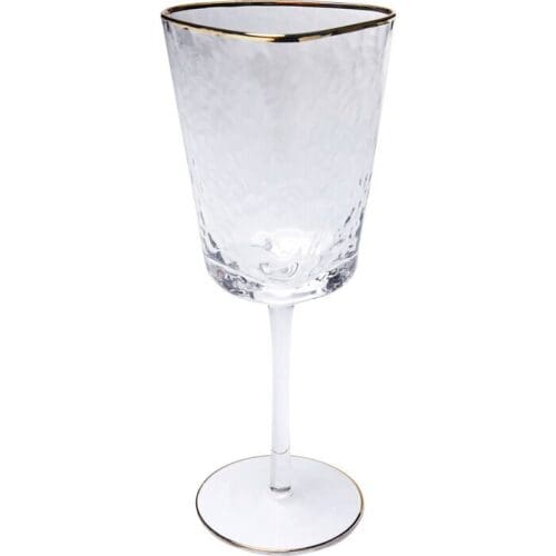 Rødvinsglas glas m. guldkant 4 stk.