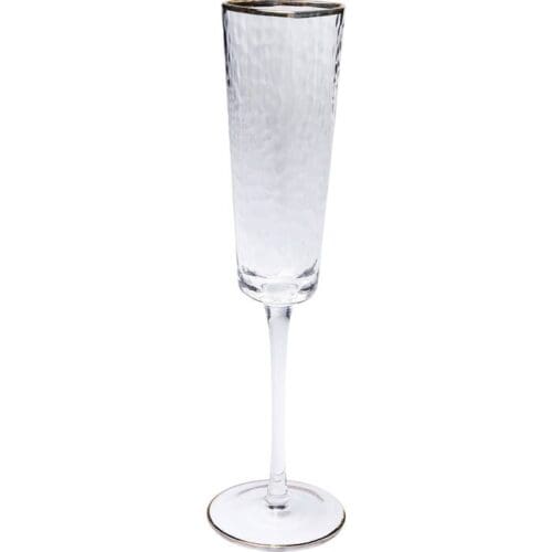 Champagne glas m. guldkant 4 stk.