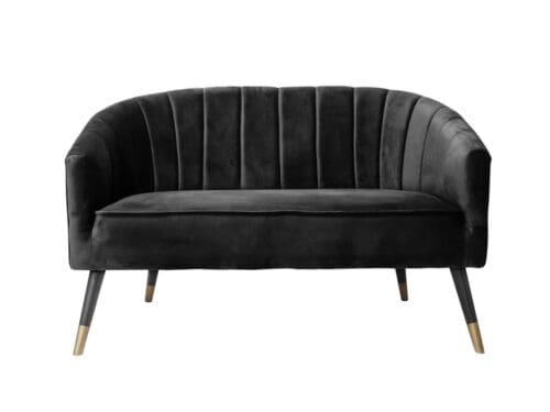 Sort velour royal sofa L128