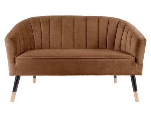 Brun velour royal sofa L128