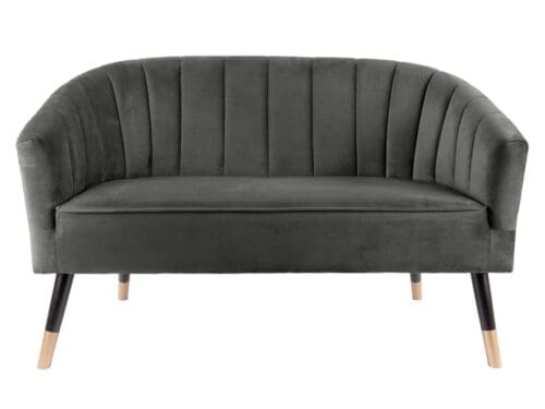 Grå/brun velour royal sofa L128
