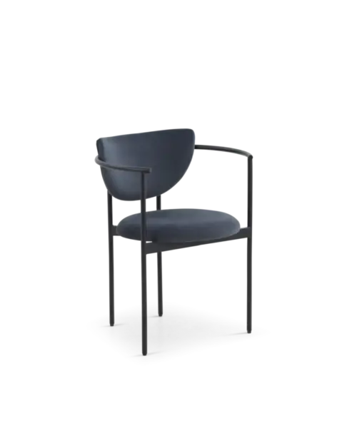 Lunar spisebordsstol – mørkegrå velour