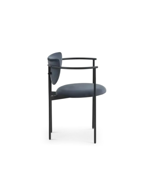Lunar spisebordsstol – mørkegrå velour