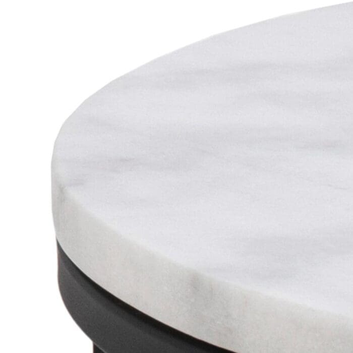 Hvidt marmor hjørnebord ø55