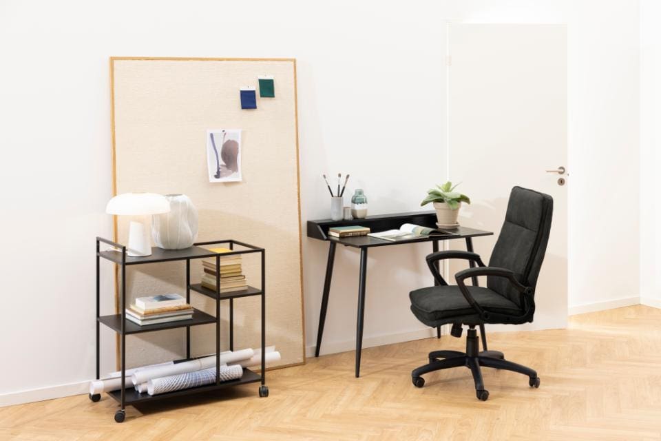 Sort kontorstol læder - New Nordic Home