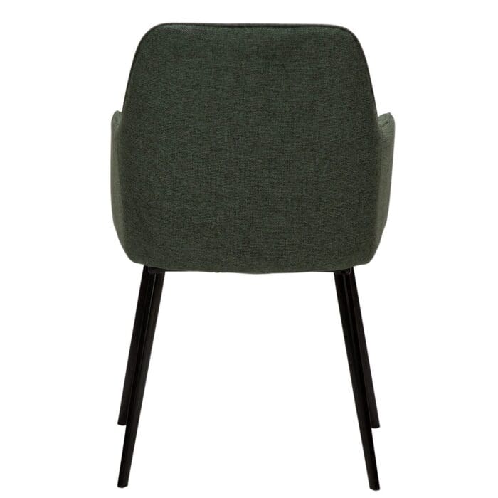 Grøn stof spisebordsstole m. armlæn