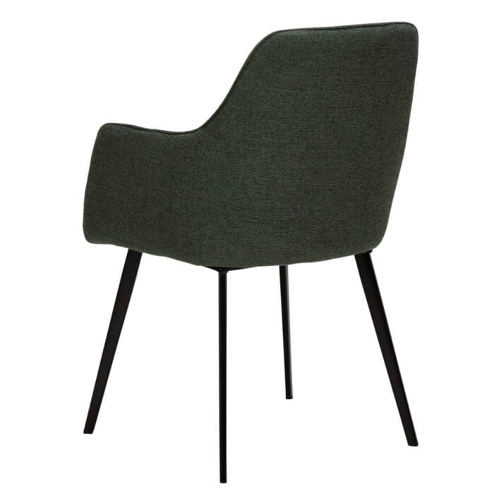 Grøn stof spisebordsstole m. armlæn