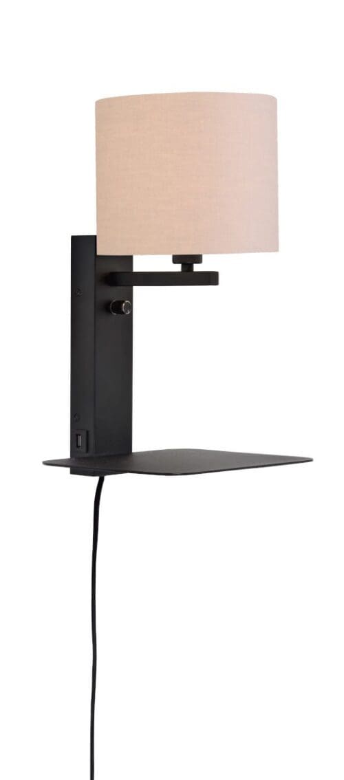Væglampe Florence Shelf+USB+Skærm 1815 Taupe