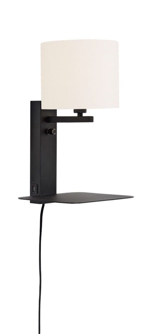 Væglampe Florence Shelf+USB+Skærm 1815 Hvid