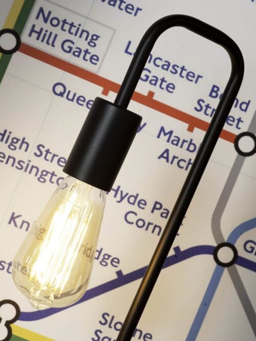Bordlampe Jern/Tube London, sort