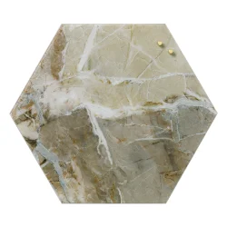 Magnetisk glastavle Hexagonal 42 cm. beige marmor – Naga