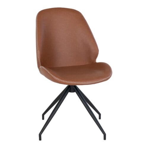 Carlo Spisebordsstol brun PU m. drejefod – sæt af 2 stk.