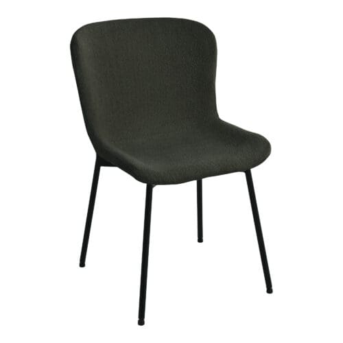 Spisebordsstol Mørkegrøn/sorte ben – Sæt af 2 stk.