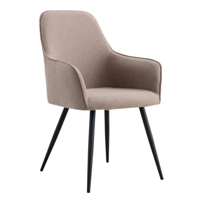 Spisebordsstol i stof bun/sorte ben – Sæt af 2 stk.
