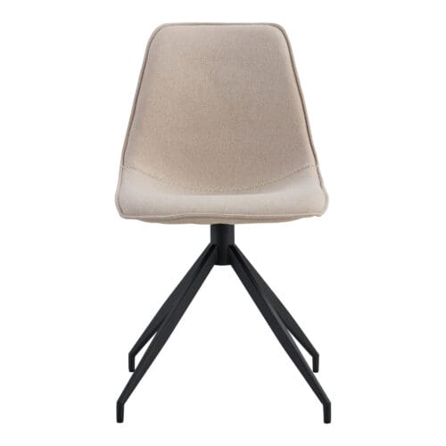 Spisebordsstol med drejefod sand/sorte ben – Sæt af 2 stk.