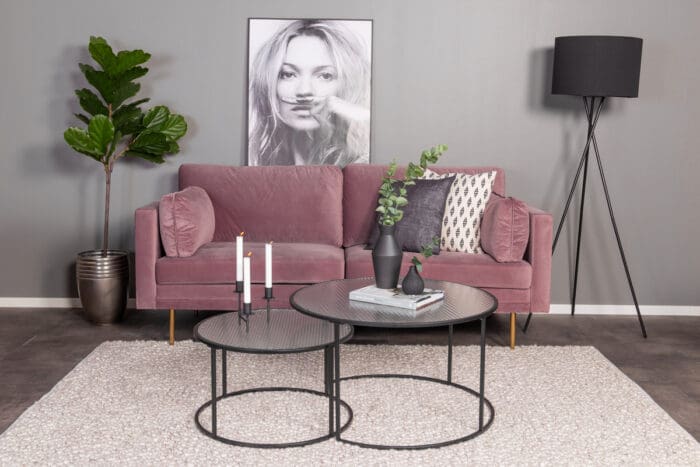 Boom rosa velour sofa B203