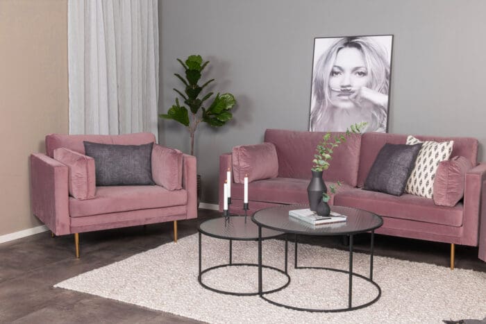 Boom rosa velour sofa B203