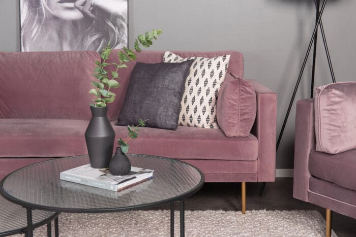 Boom rosa velour sofa B203