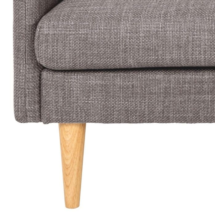 Chaiselong sofa m. vendbar puf gråbrun