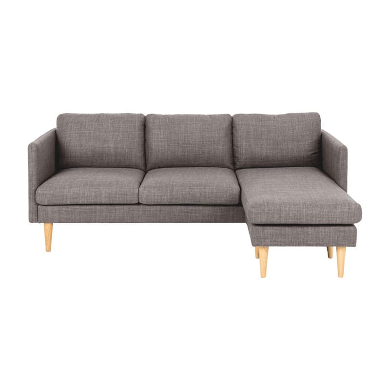 Chaiselong sofa m. vendbar puf gråbrun