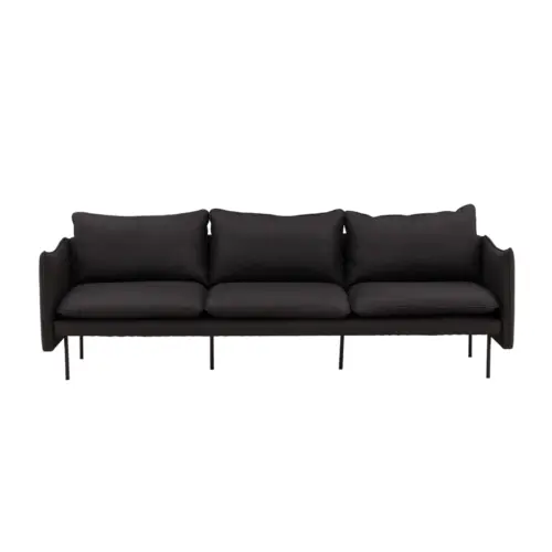 Brunskär 3 personers sort sofa