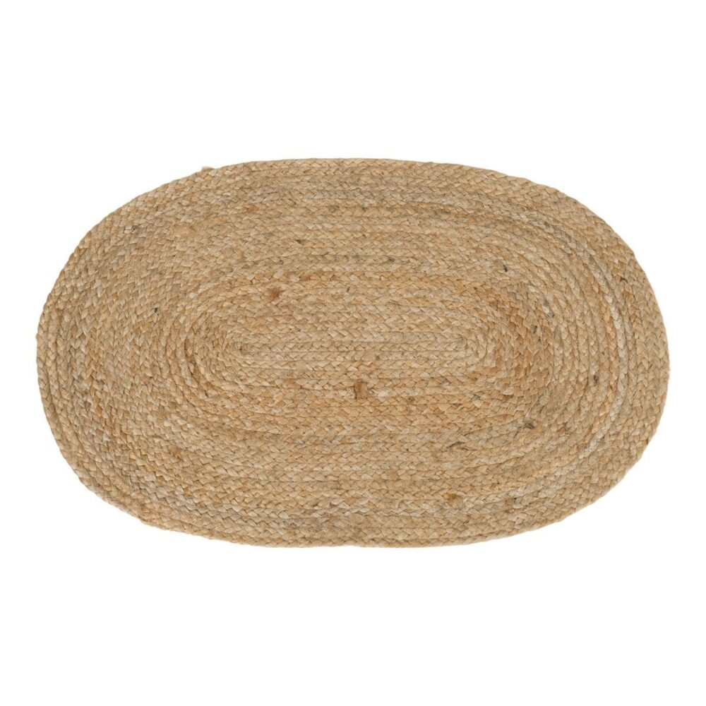 Oval dørmåtte i jute 50×80 cm