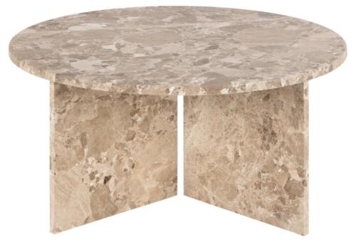 Rundt marmor sofabord Ø90 Latte